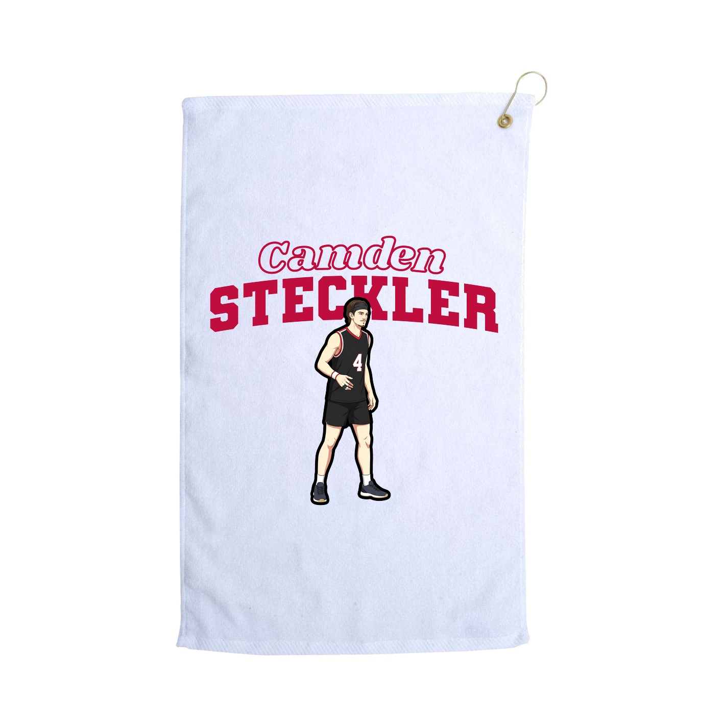 Golf Towel — Name Arch in White