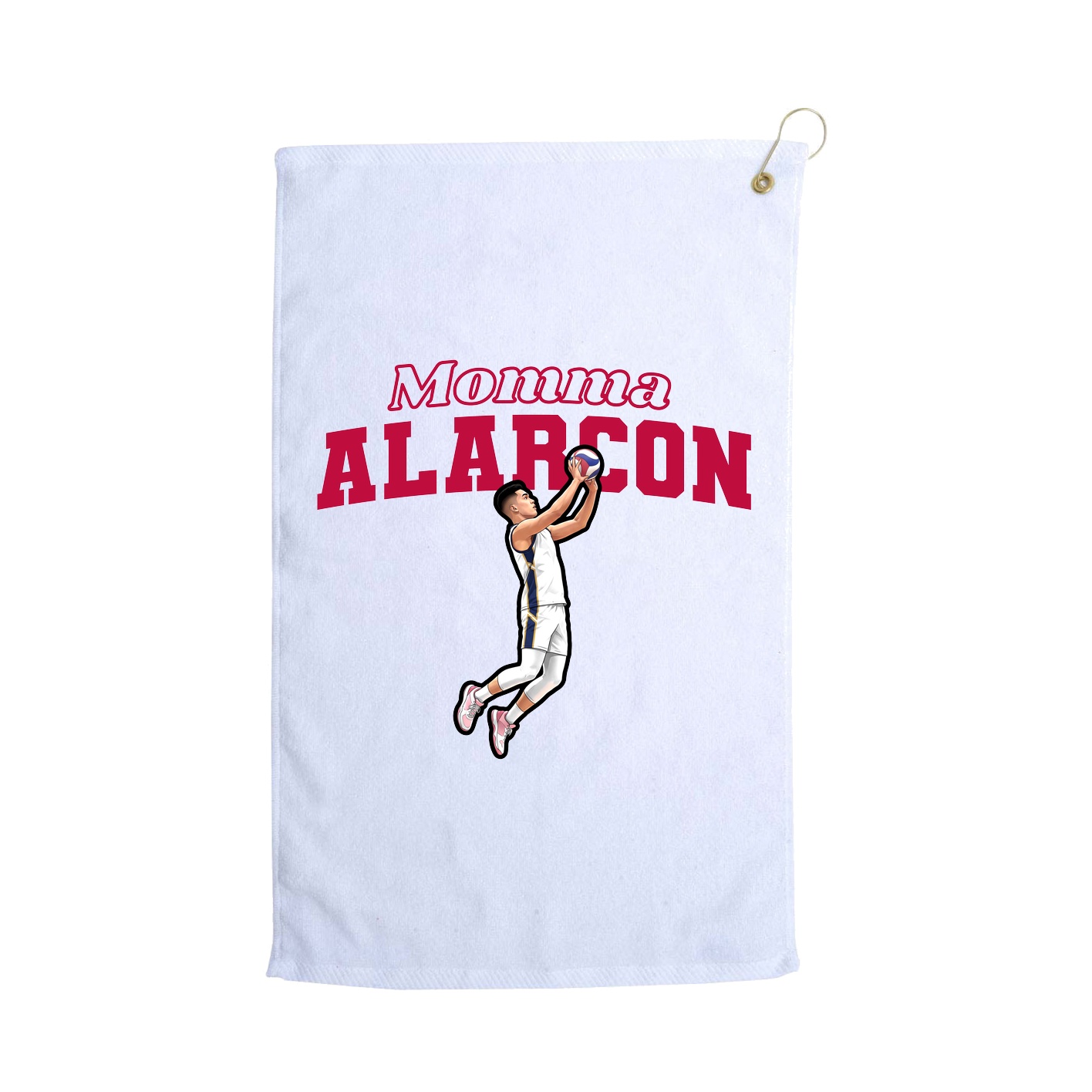 Golf Towel — Mothers Day Block in White