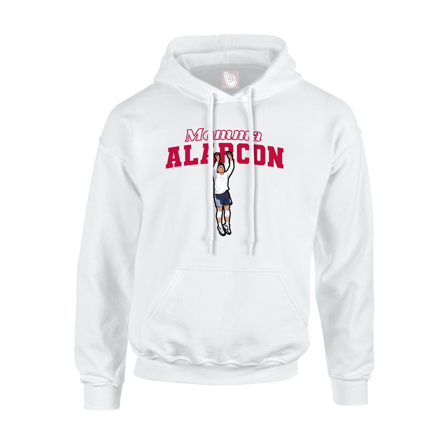 Youth Hoodie — Mothers Day Block in White