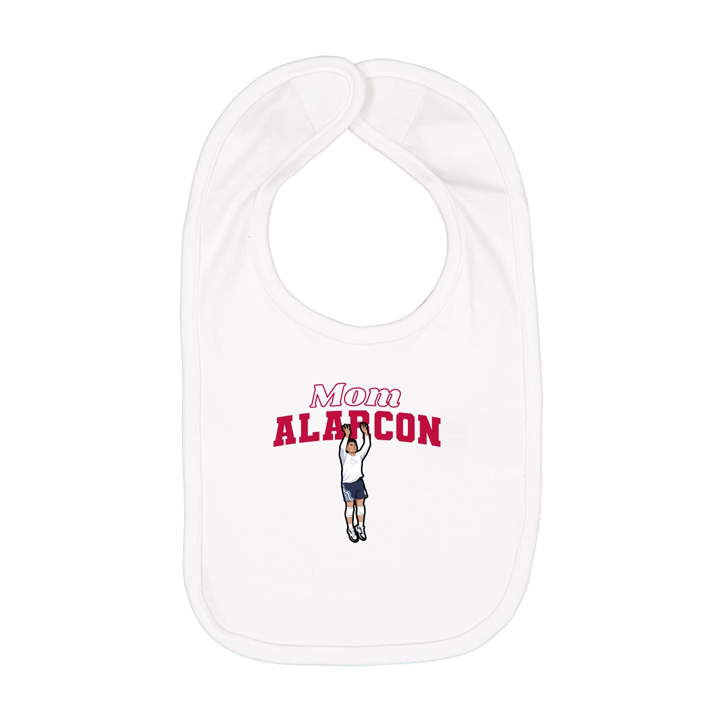 Infant Bib — Mothers Day Block in White