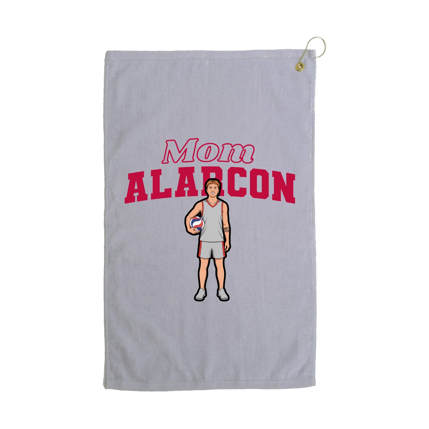 Golf Towel — Mothers Day Block in Grey