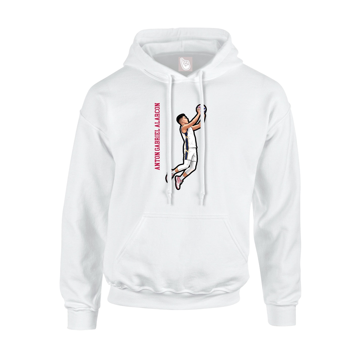 Youth Hoodie — Name Vertical in White