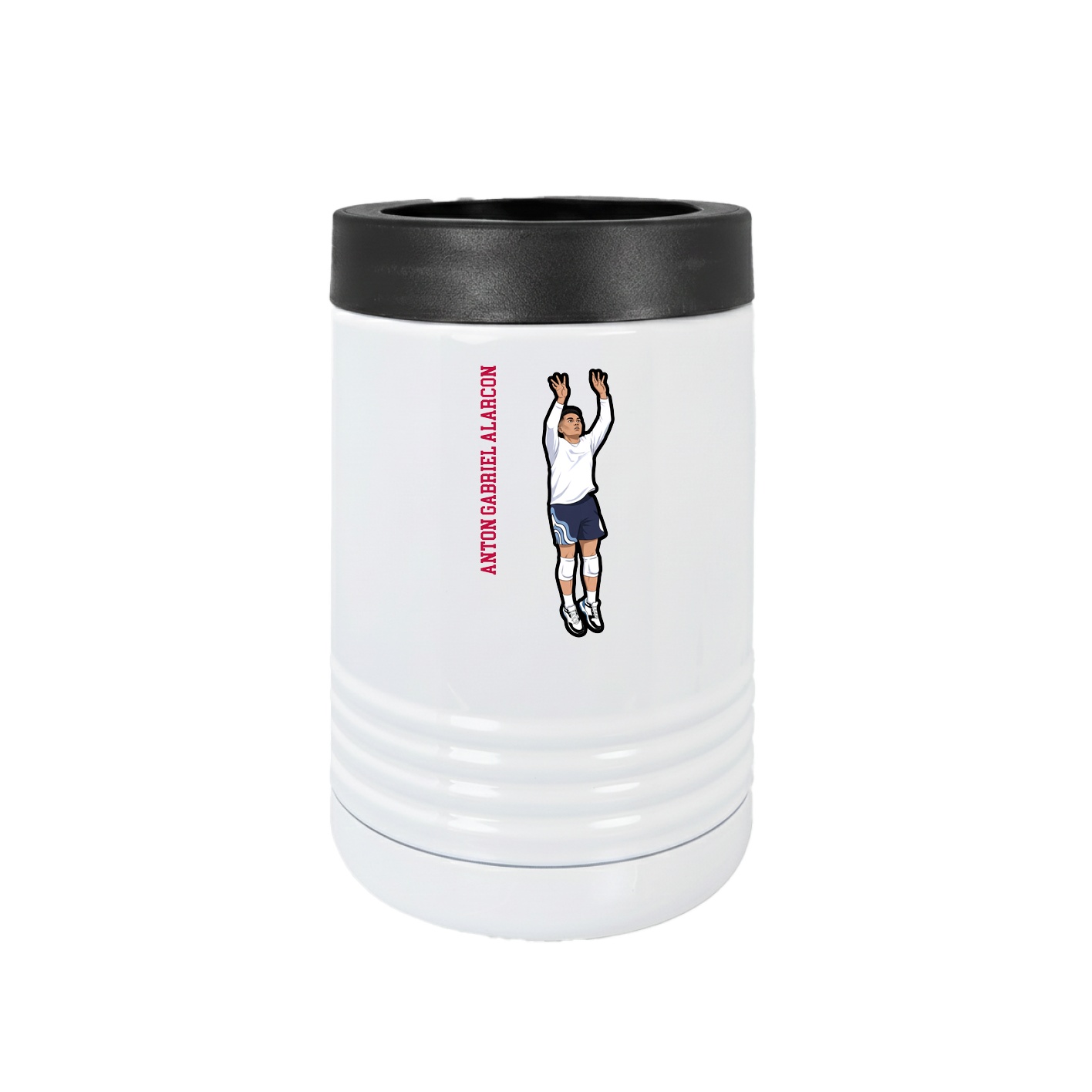Beverage Holder — Name Vertical in White