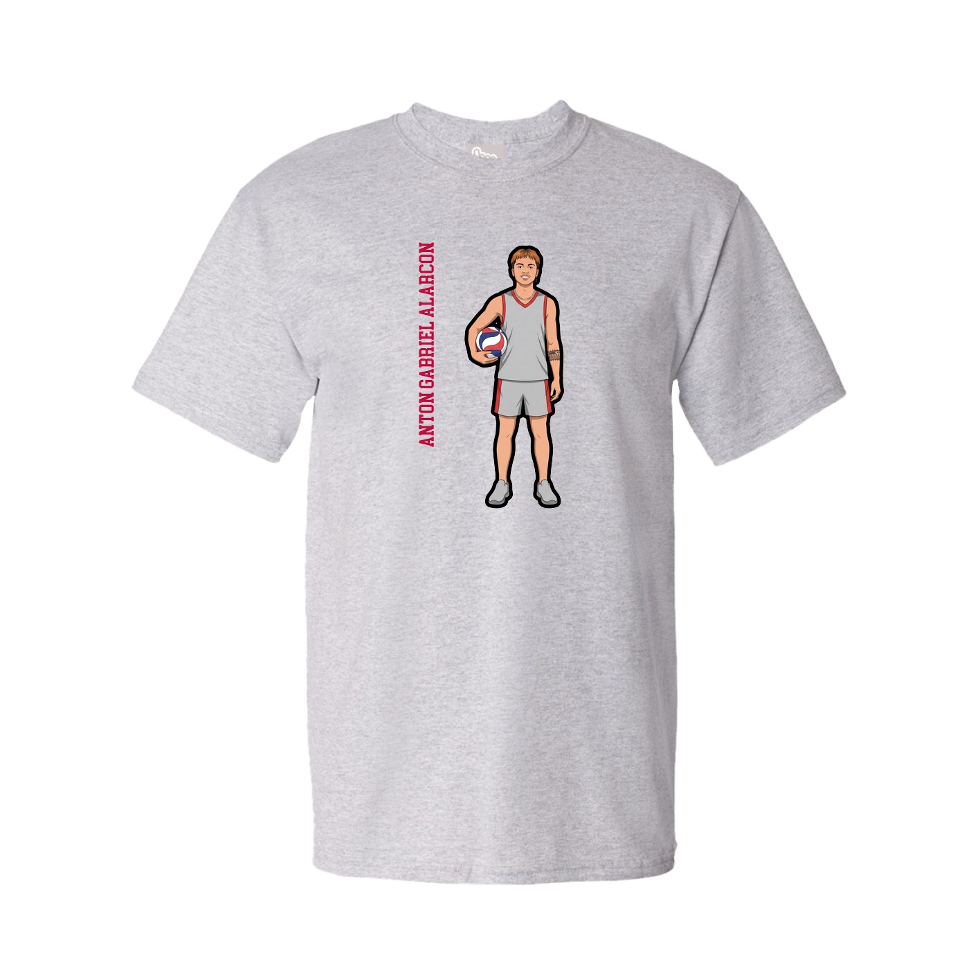 Youth Tee — Name Vertical in Grey