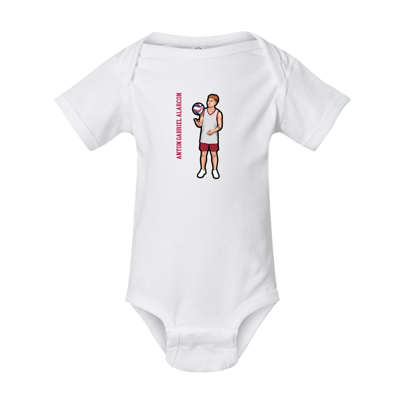 Baby Onesie — Name Vertical in White
