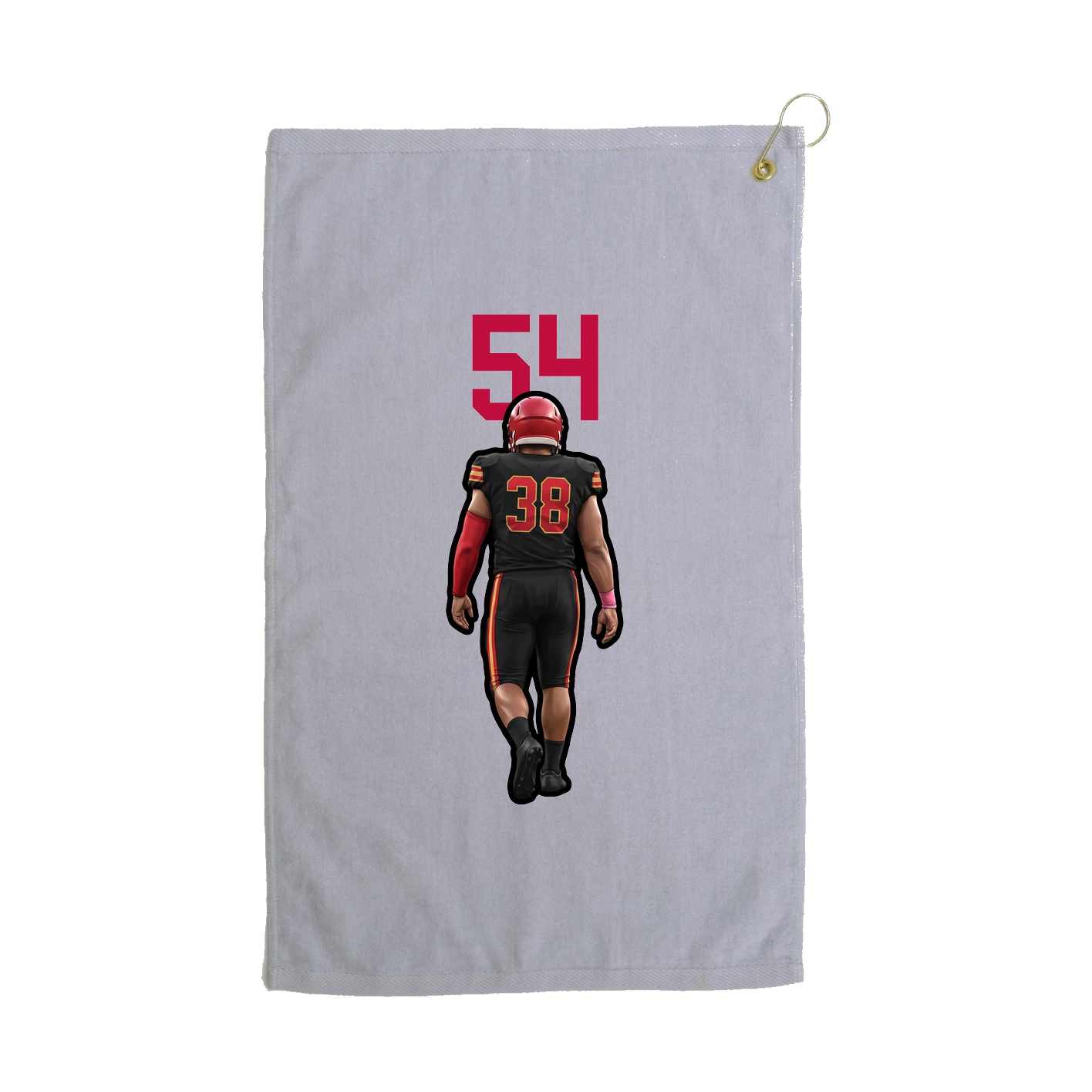 Golf Towel — Number Top in Grey