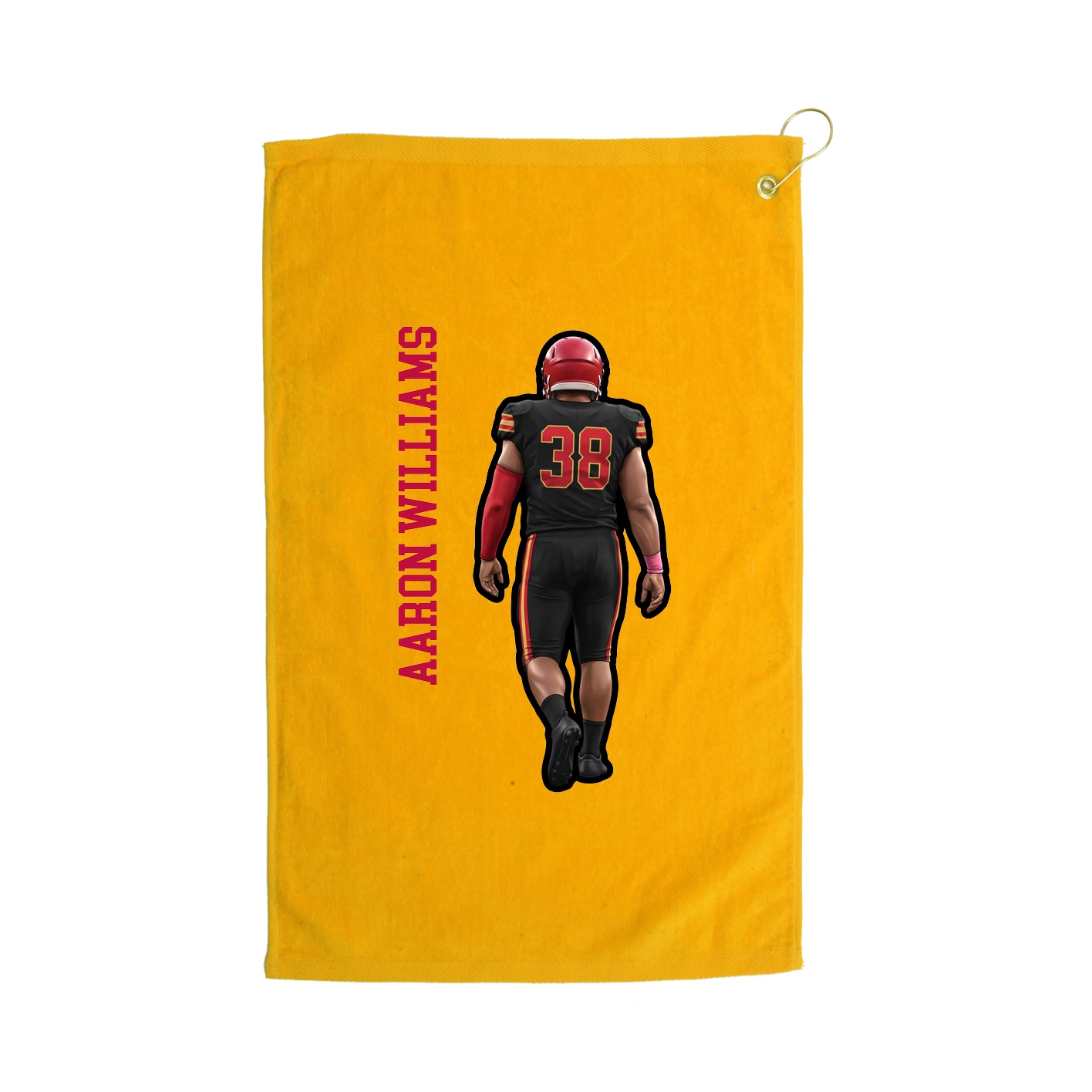 Golf Towel — Name Vertical in Gold