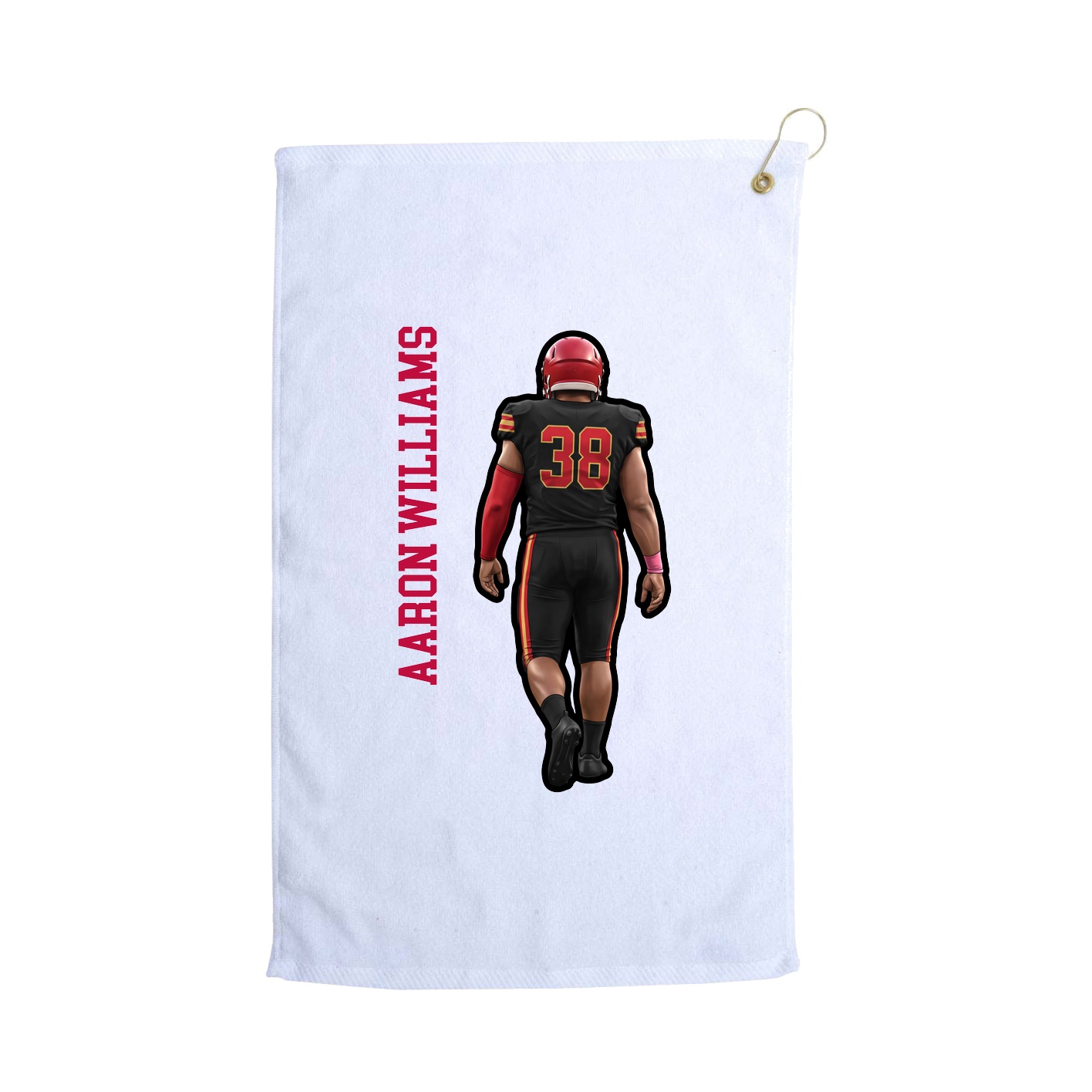 Golf Towel — Name Vertical in White