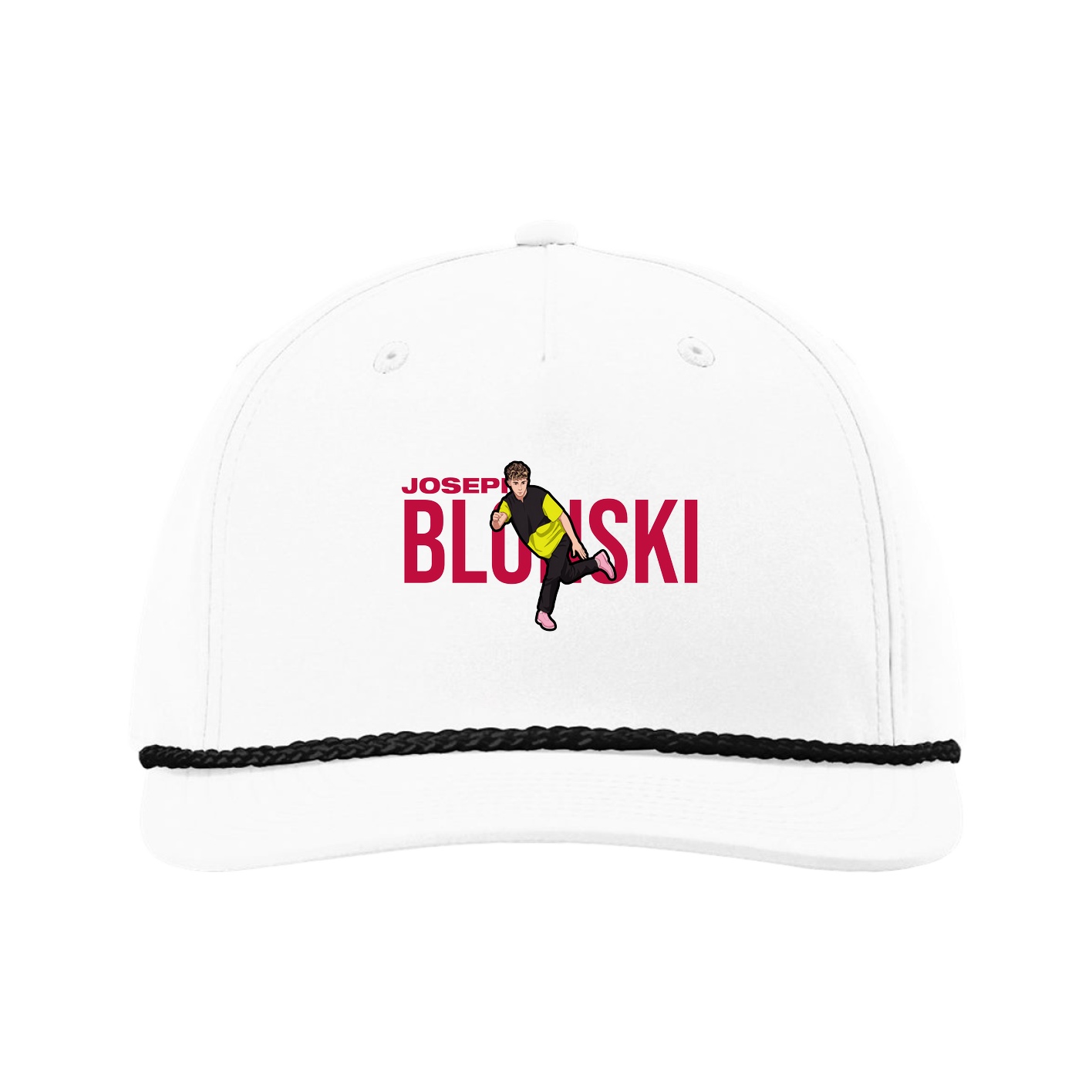 Five-Panel Classic Rope Cap — Player Name in White