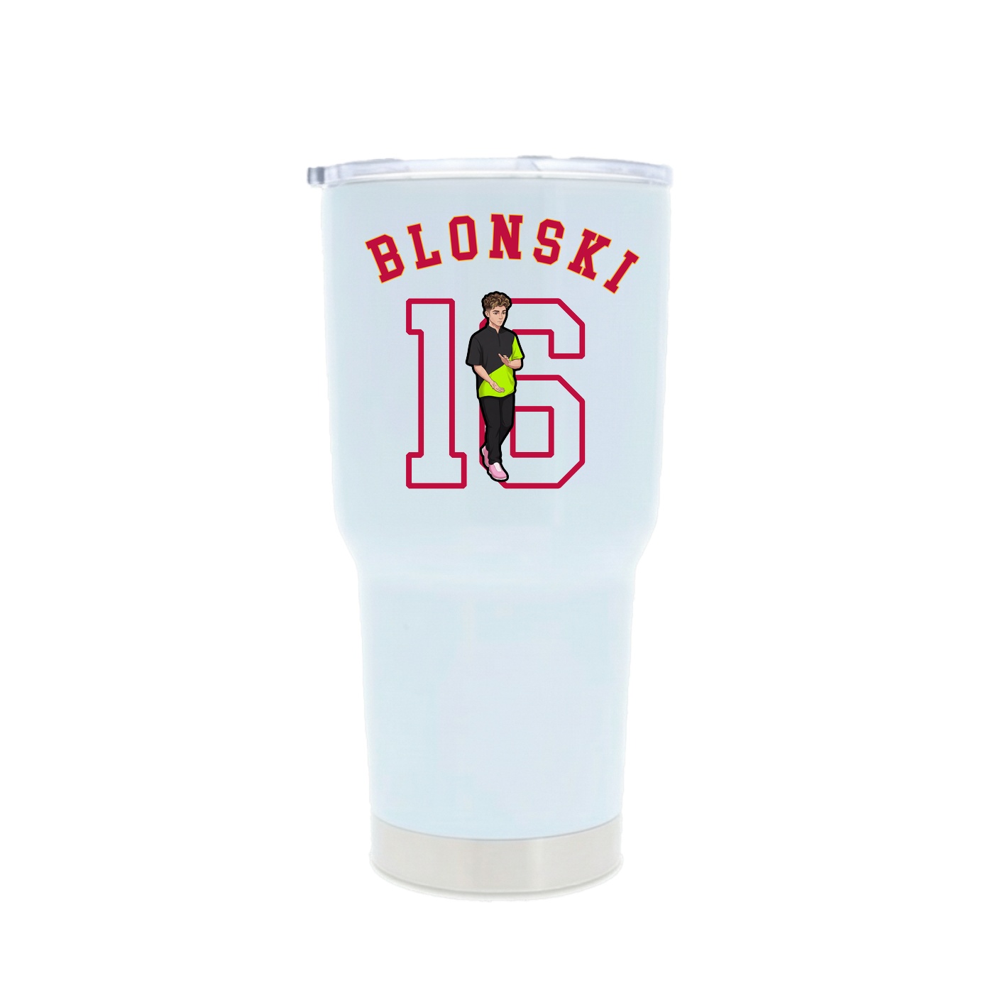 30oz Stainless Steel Tumbler — Shirsey Arch in White