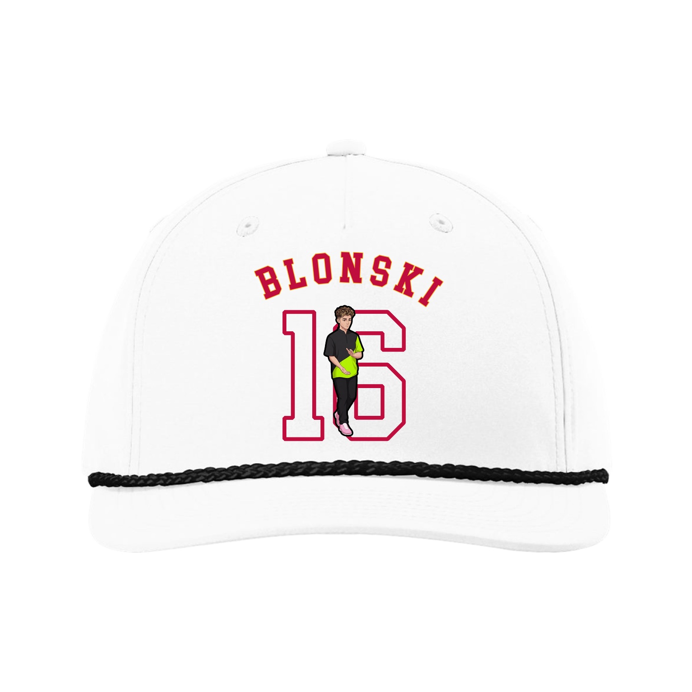 Five-Panel Classic Rope Cap — Shirsey Arch in White