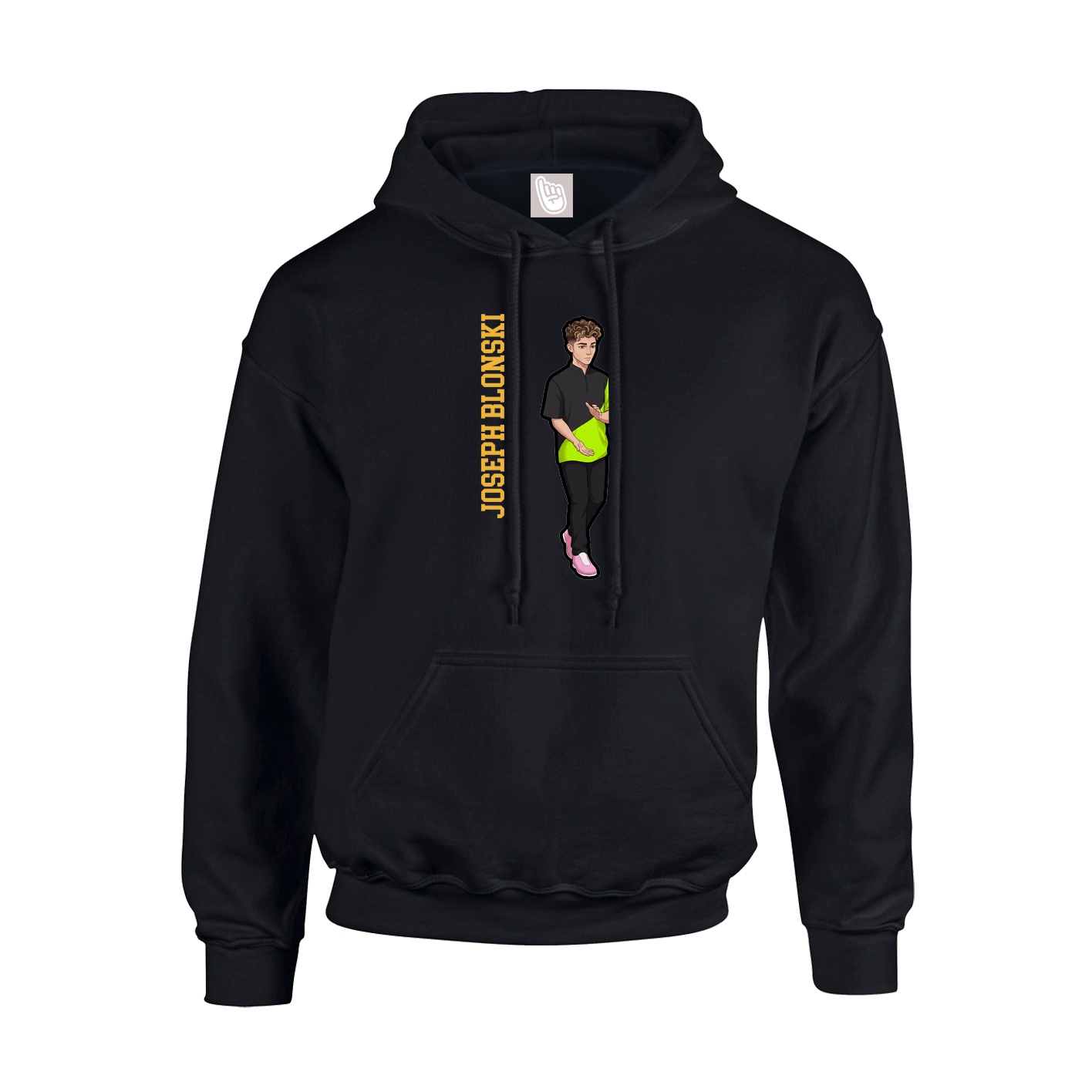 Youth Hoodie — Name Vertical in Black