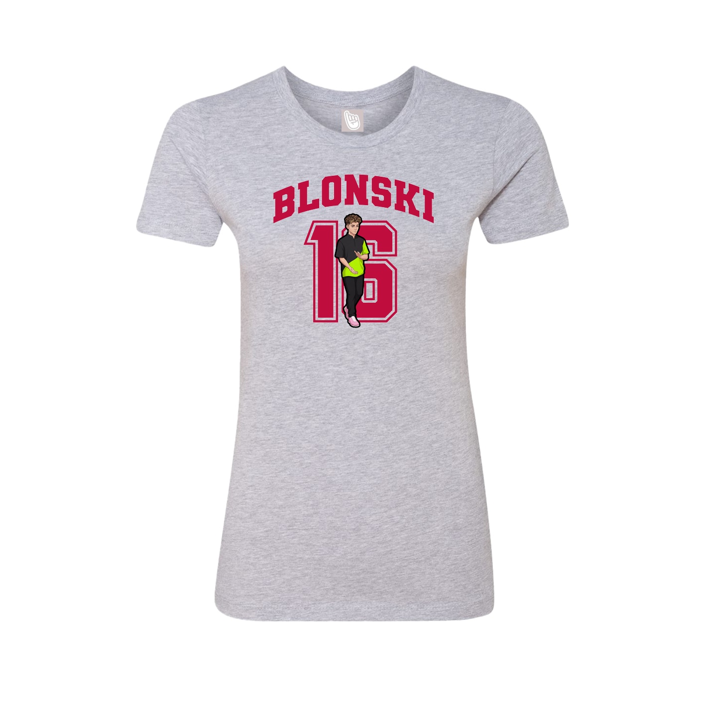 Fitted Women's Tee — Number in Grey