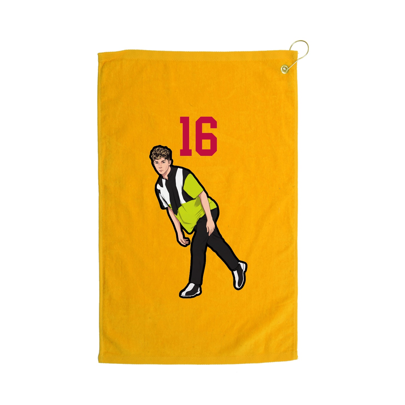 Golf Towel — Number Top in Gold