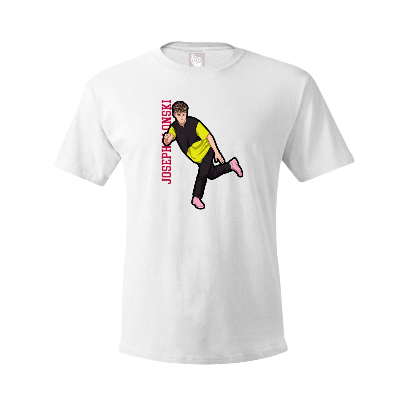 Youth Tee — Name Vertical in White