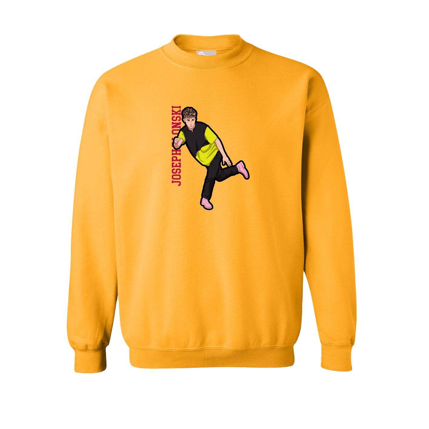 Fleece Crew — Name Vertical in Gold