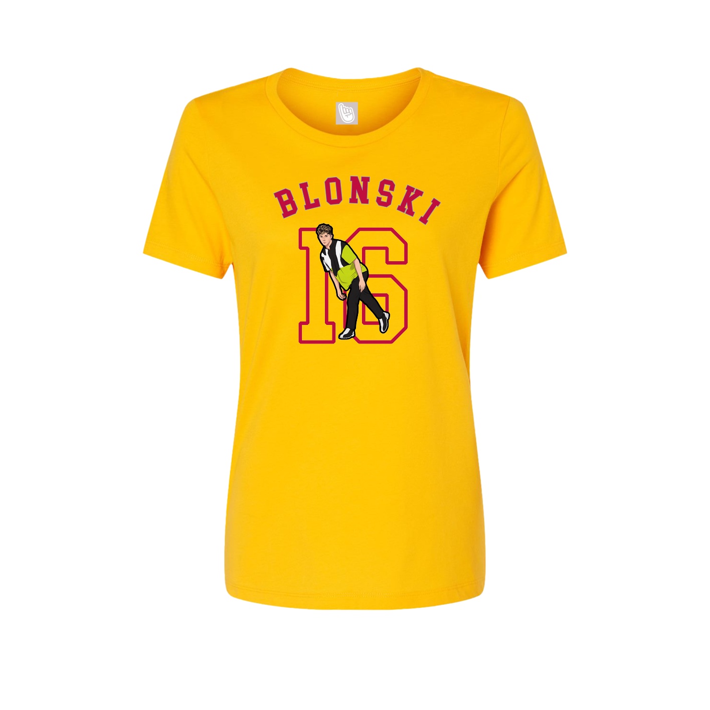 Fitted Women's Tee — Shirsey Arch in Gold