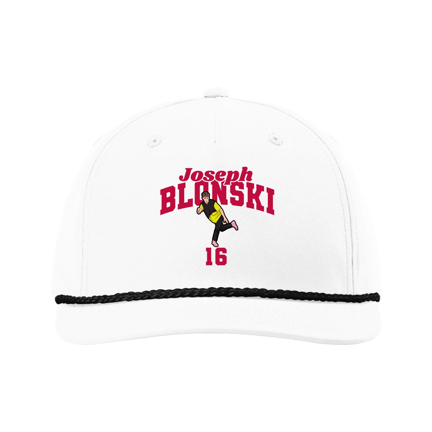 Five-Panel Classic Rope Cap — Signature Arch in White