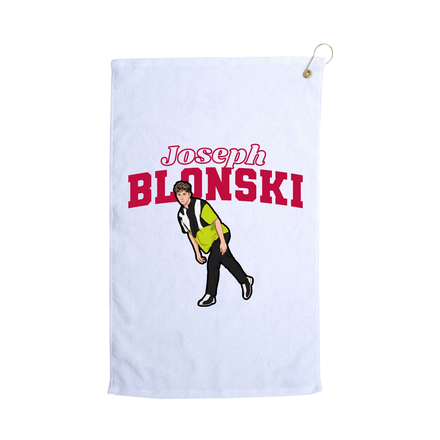 Golf Towel — Name Arch in White