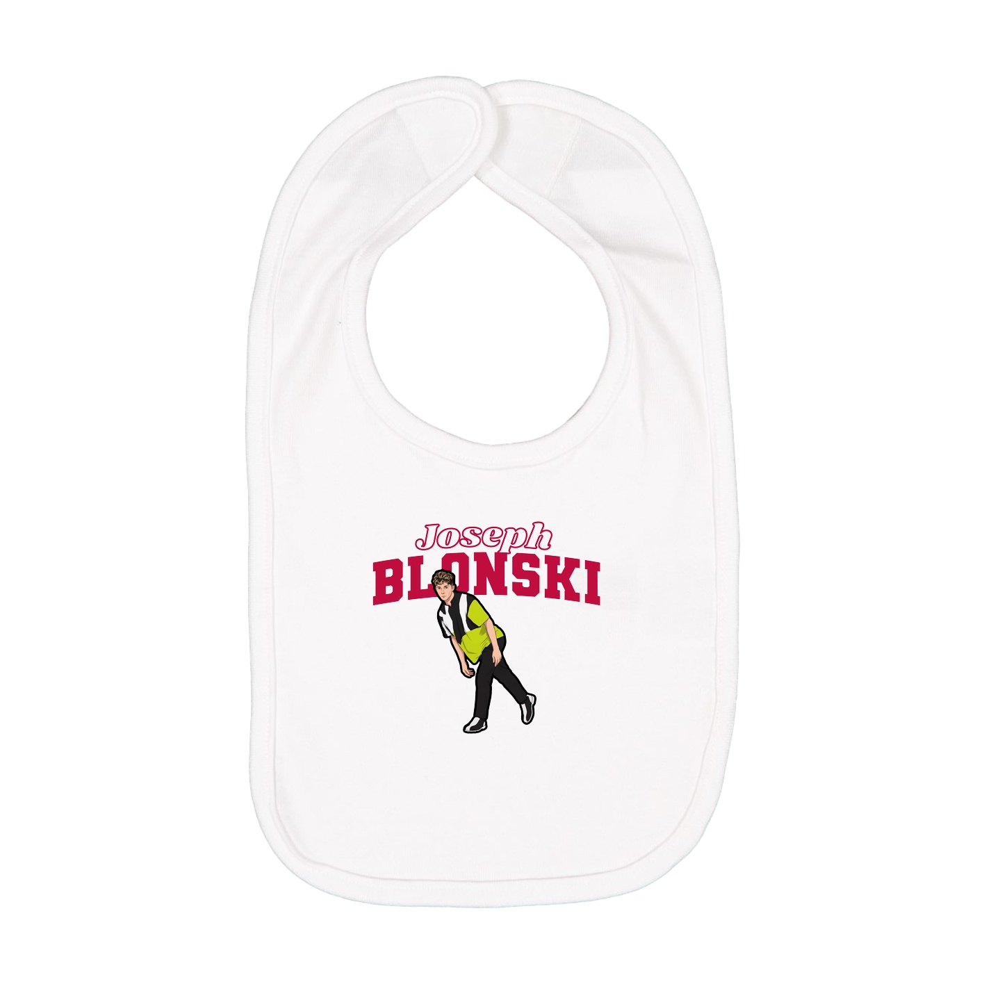 Infant Bib — Name Arch in White