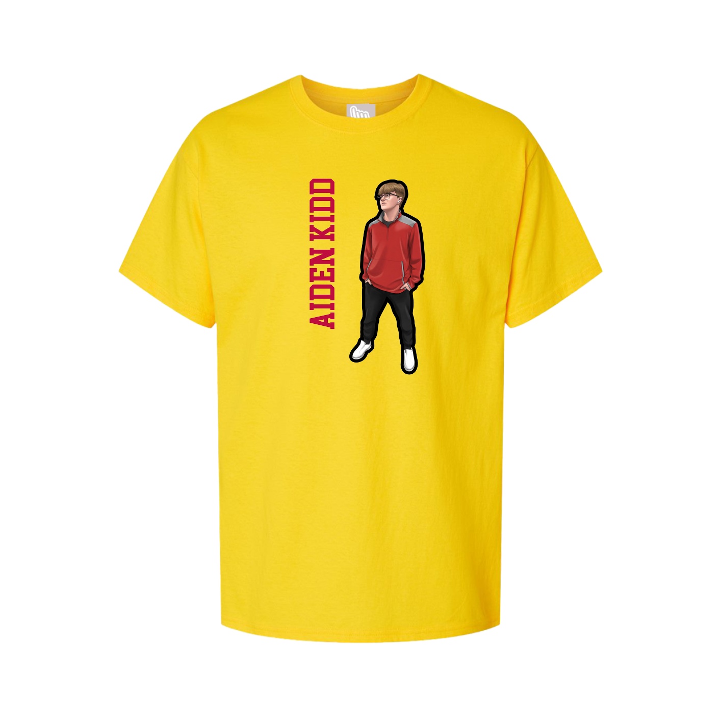 Youth Tee — Name Vertical in Gold