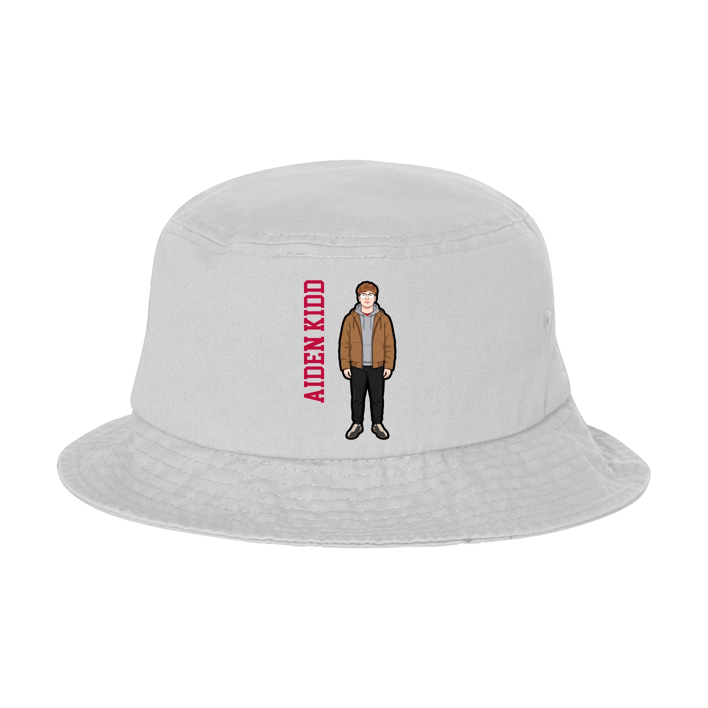 Bucket Cap — Name Vertical in White