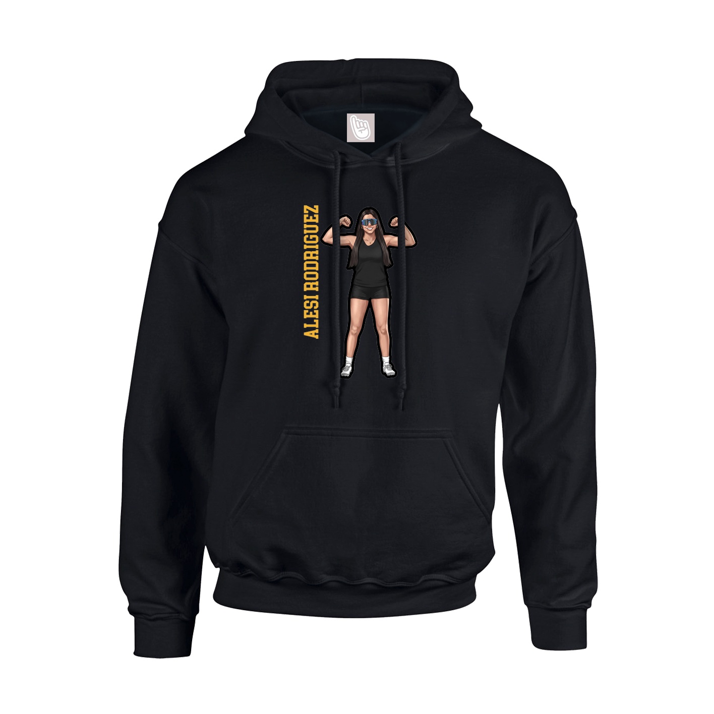 Youth Hoodie — Name Vertical in Black