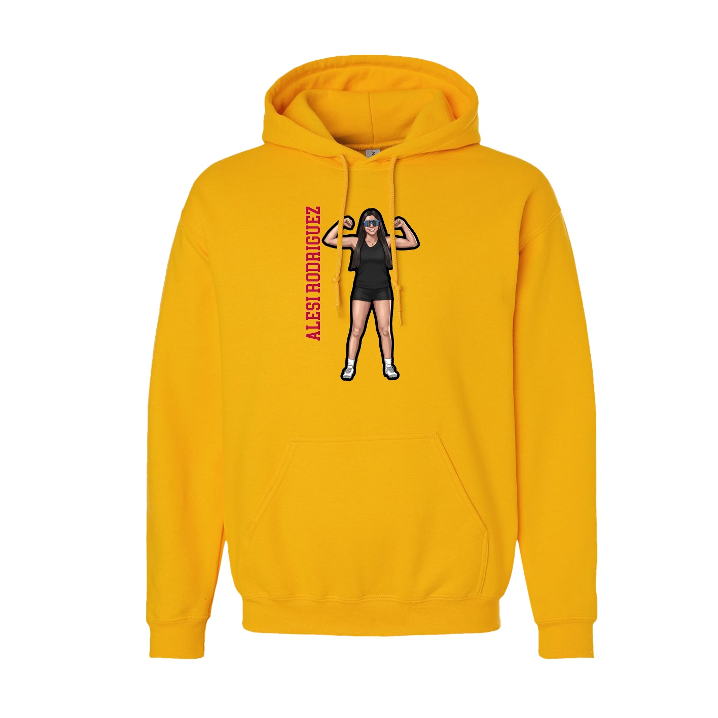 Youth Hoodie — Name Vertical in Gold