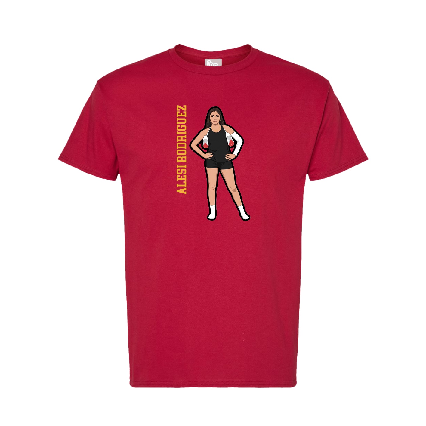 Tee — Name Vertical in Crimson