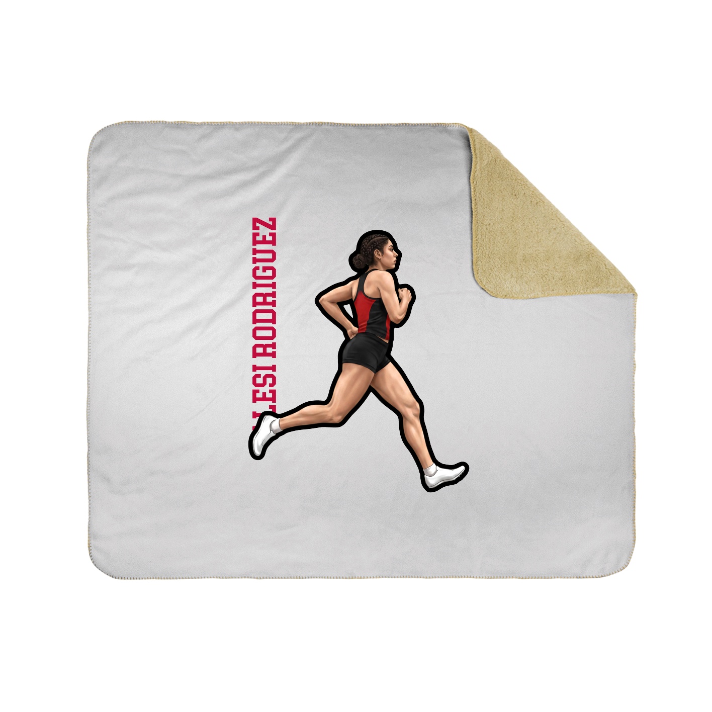 Throw Blanket — Name Vertical in White