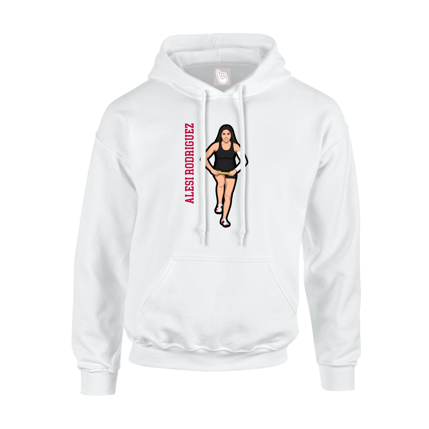 Hoodie — Name Vertical in White