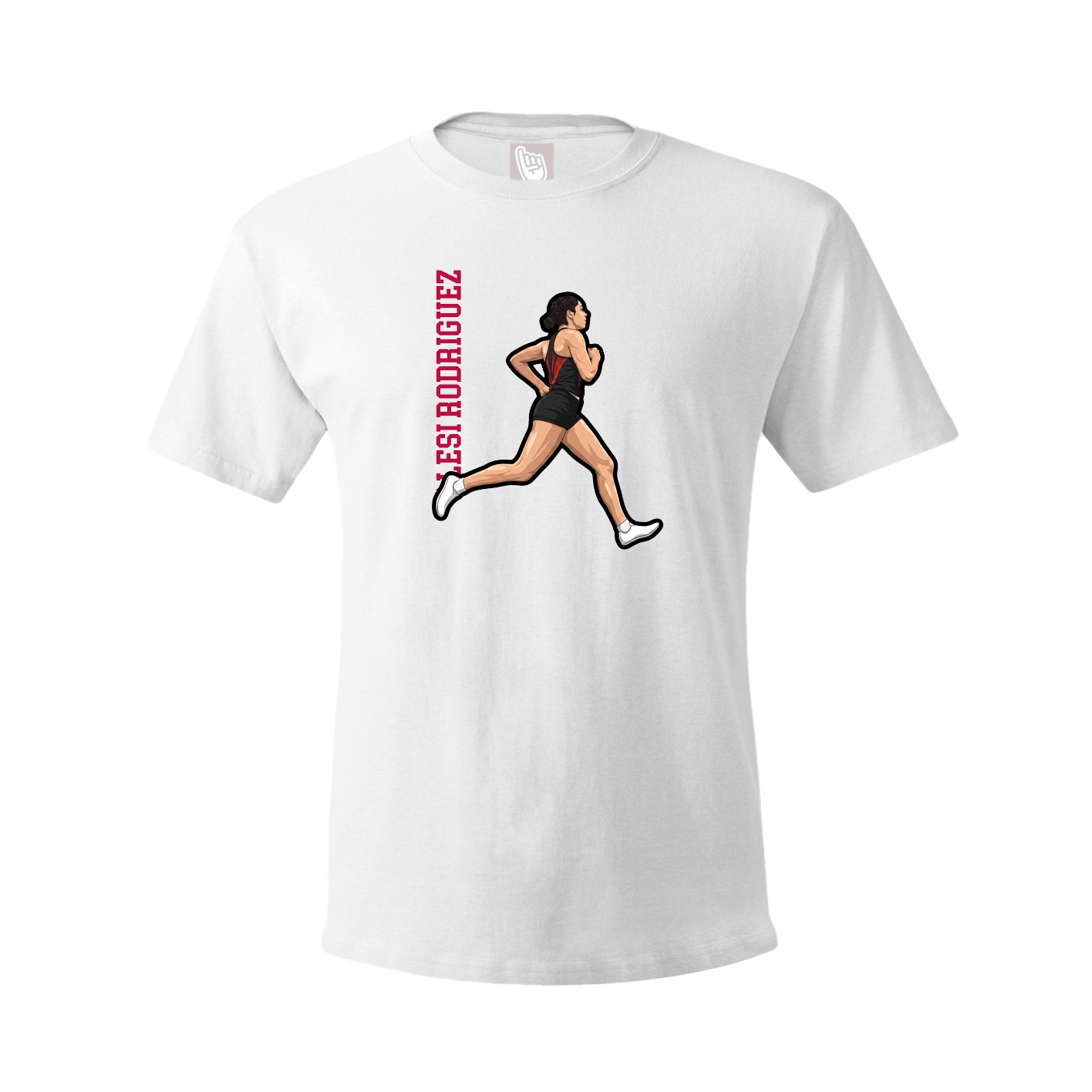 Youth Tee — Name Vertical in White