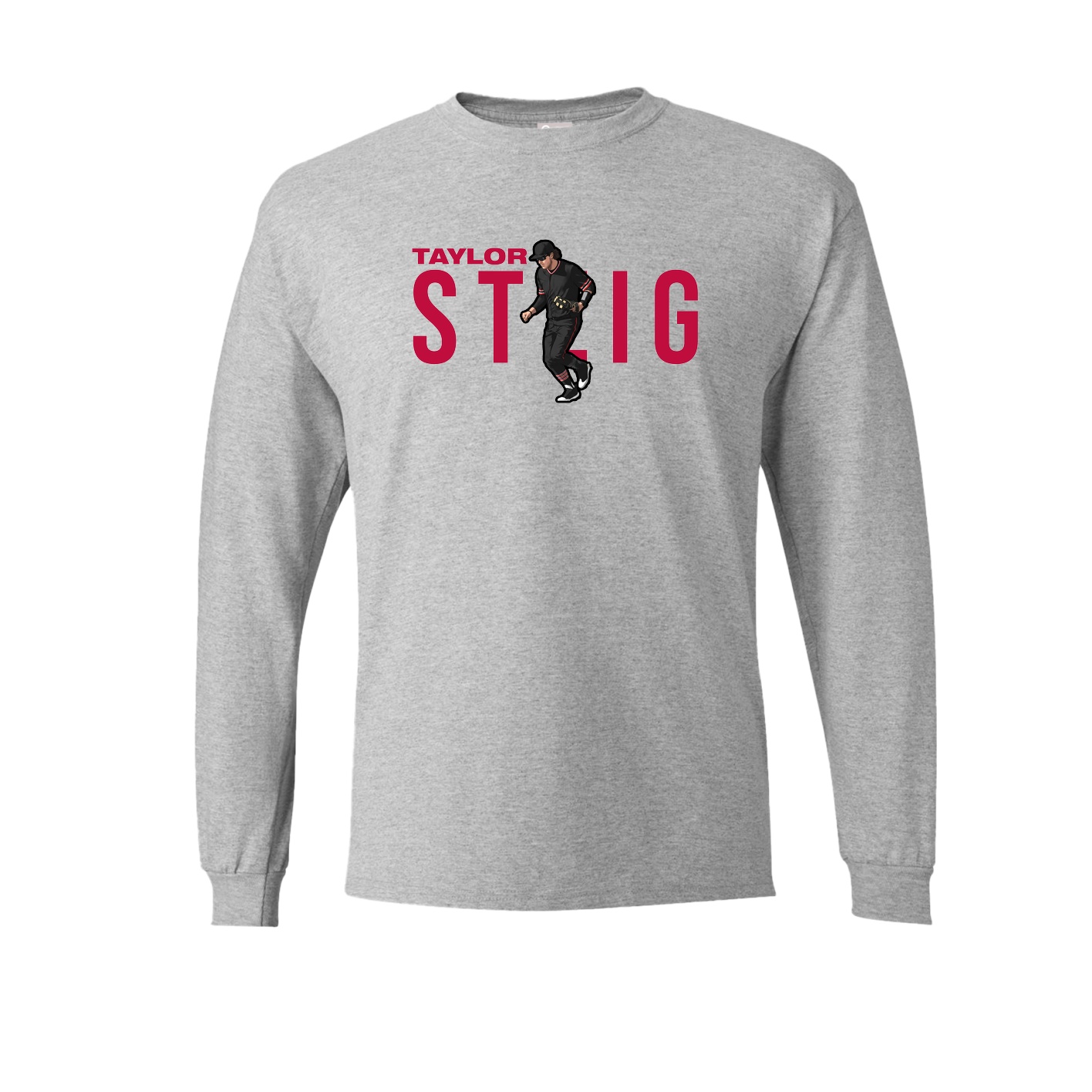 Long Sleeve Tee — Player Name in Grey
