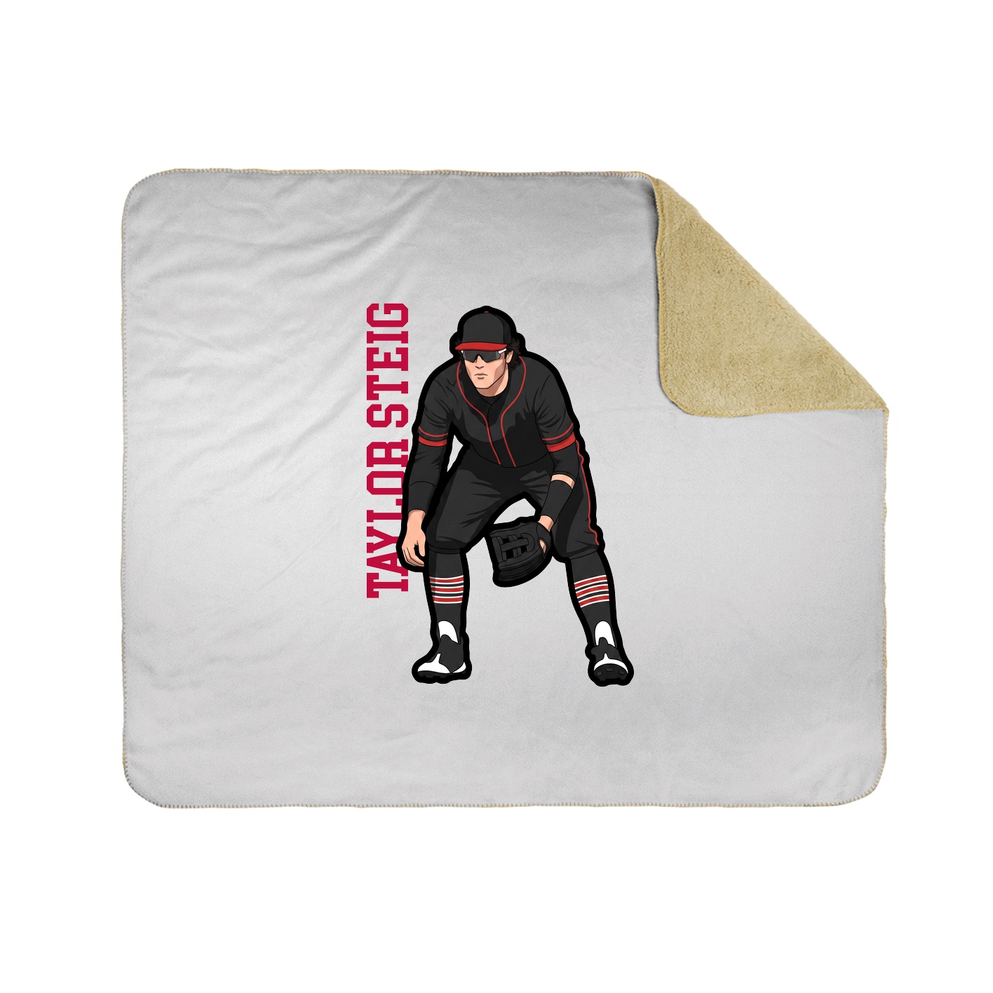Throw Blanket — Name Vertical in White