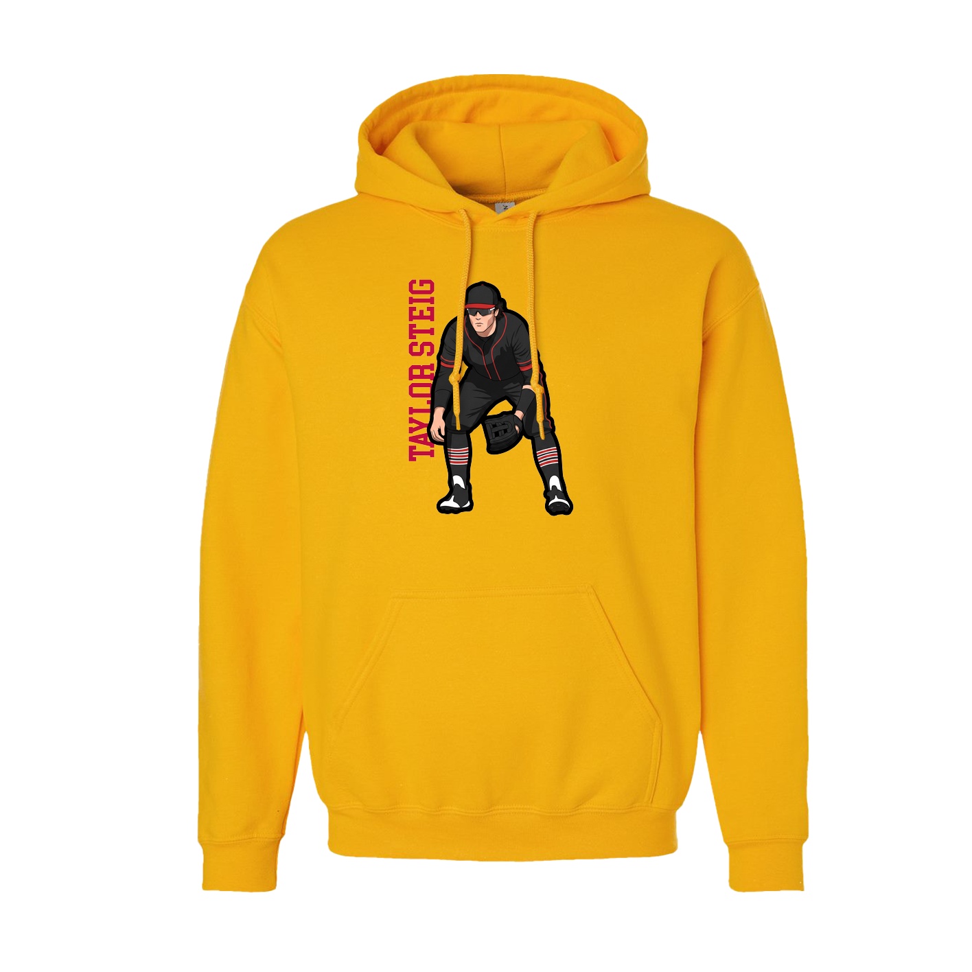 Hoodie — Name Vertical in Gold