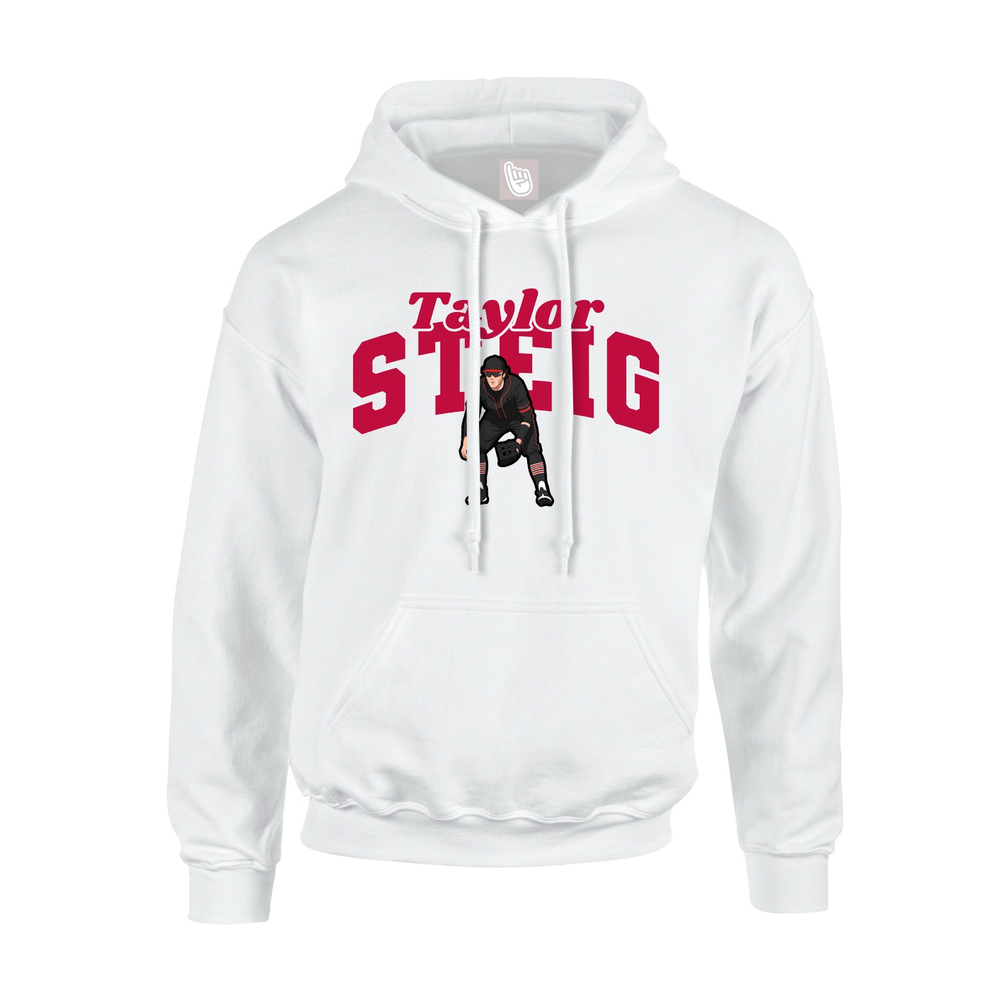 Youth Hoodie — Signature Arch in White