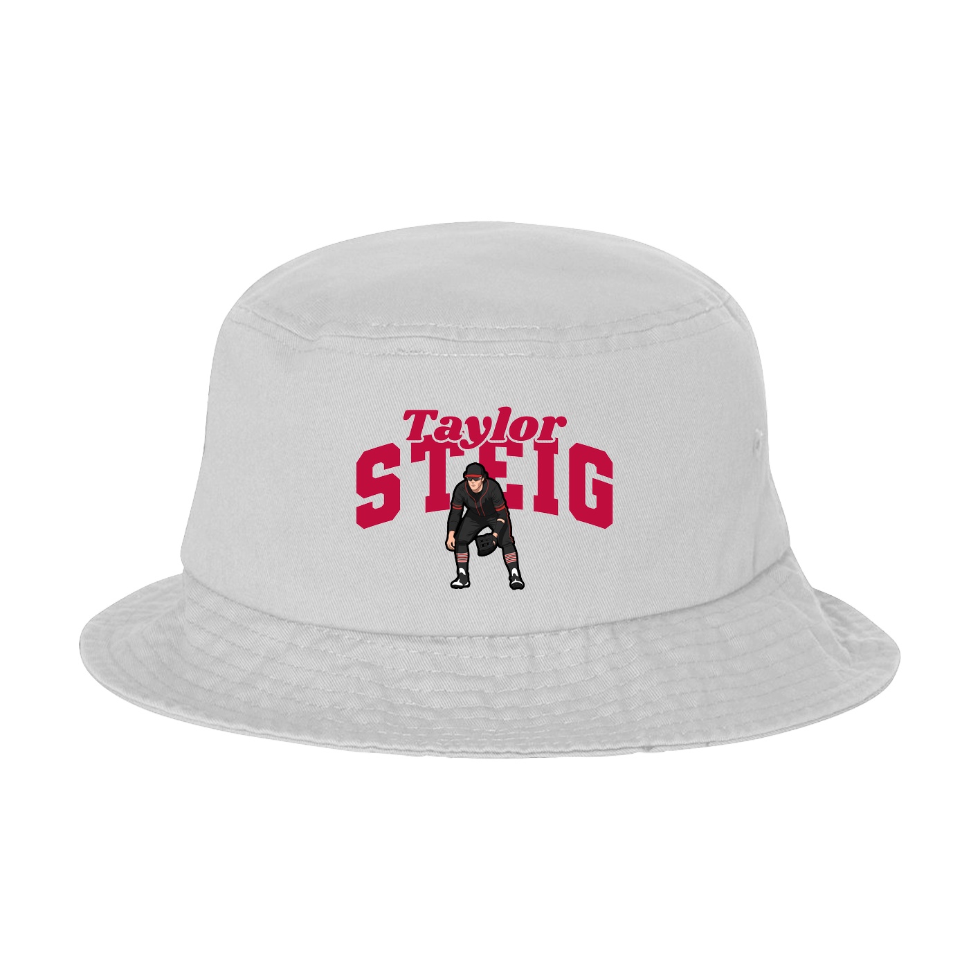 Bucket Cap — Signature Arch in White