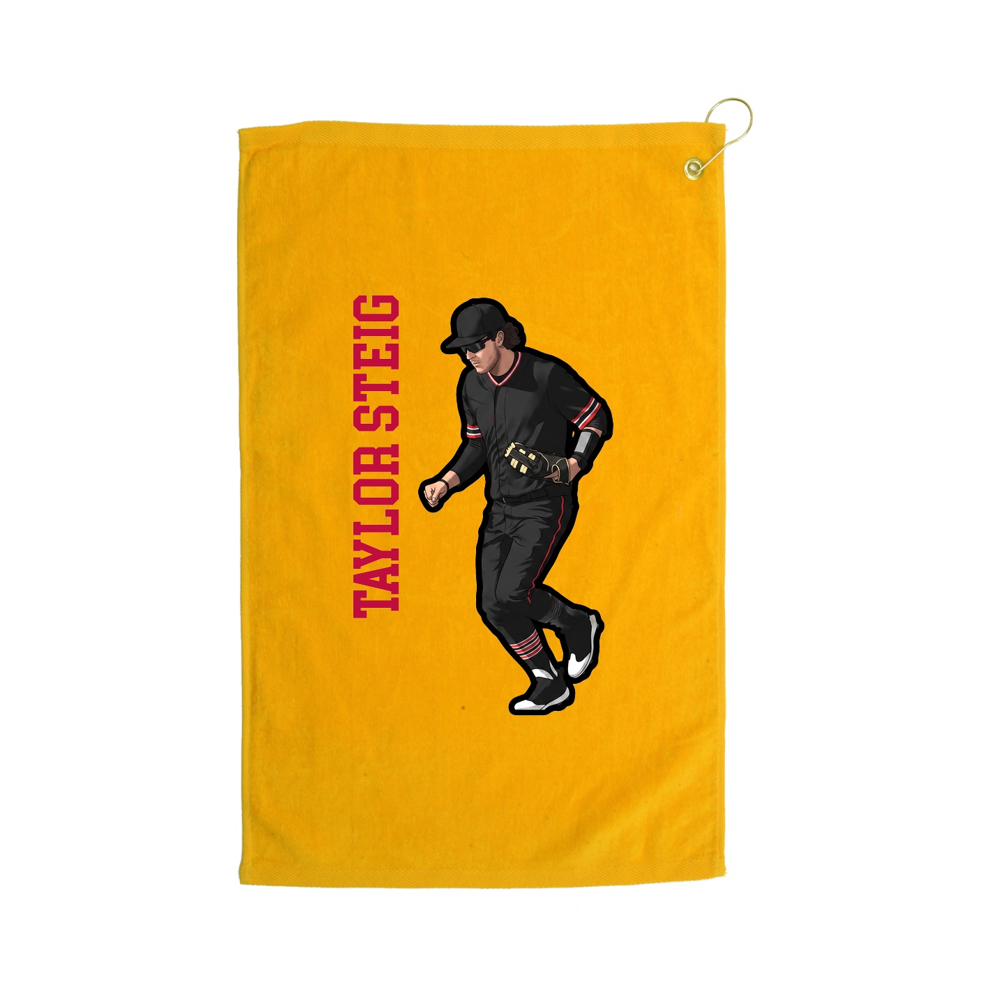 Golf Towel — Name Vertical in Gold