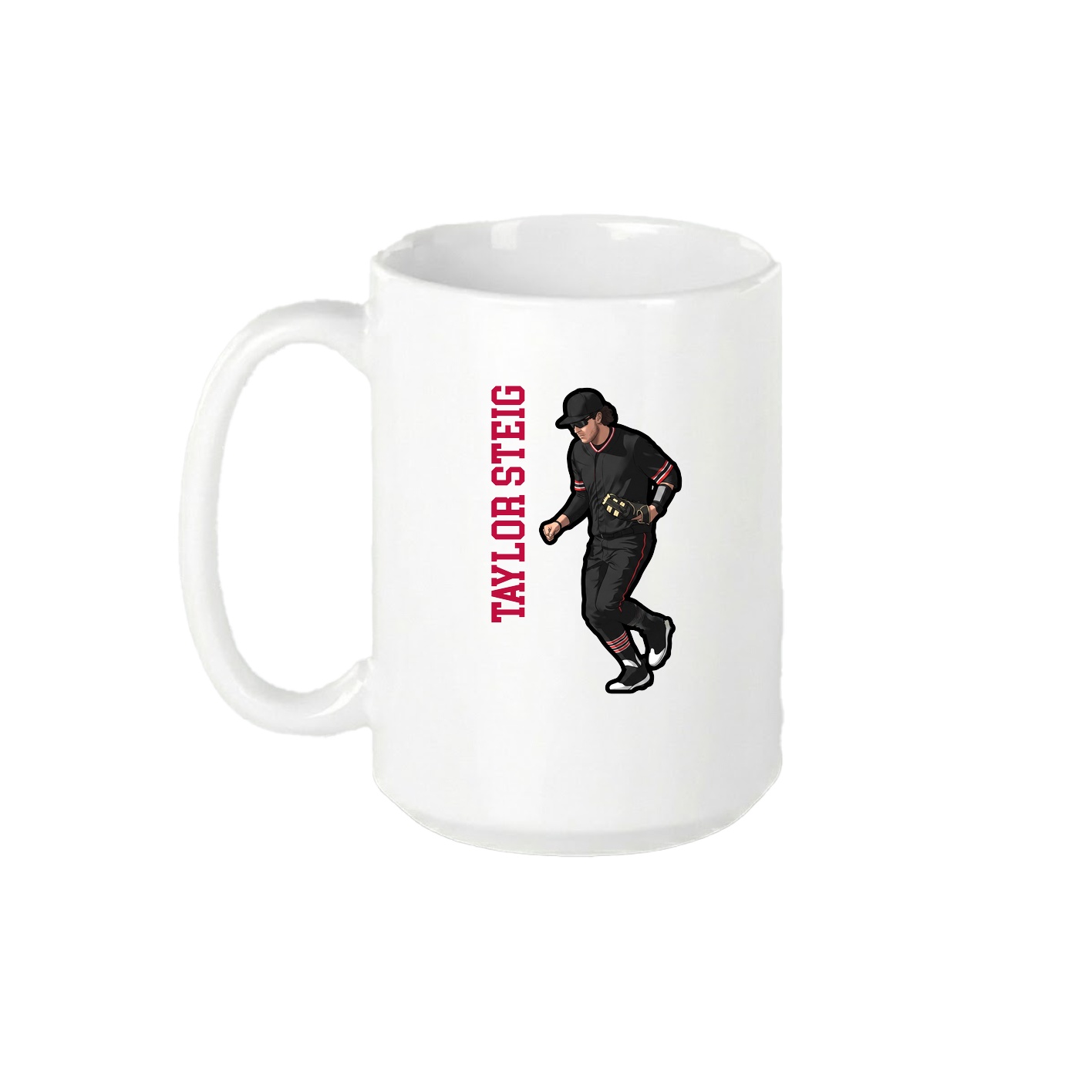 15oz Coffee Mug — Name Vertical in White