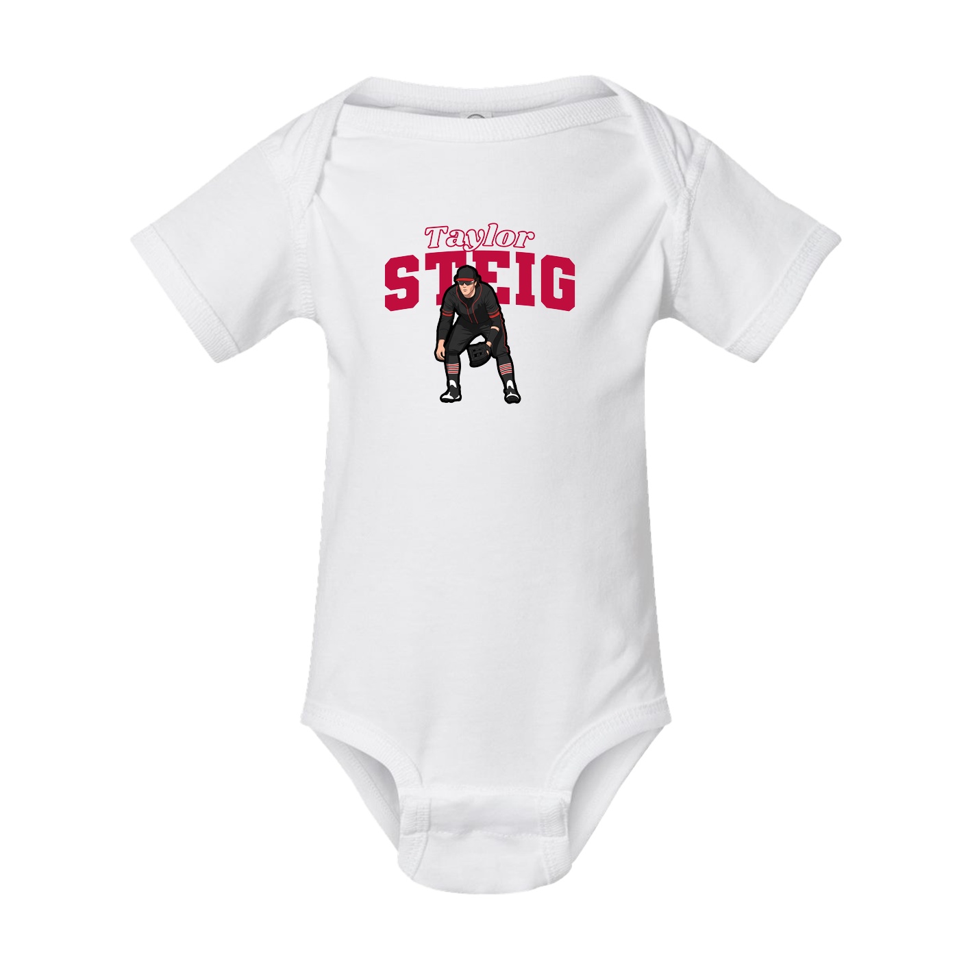 Baby Onesie — Name Arch in White