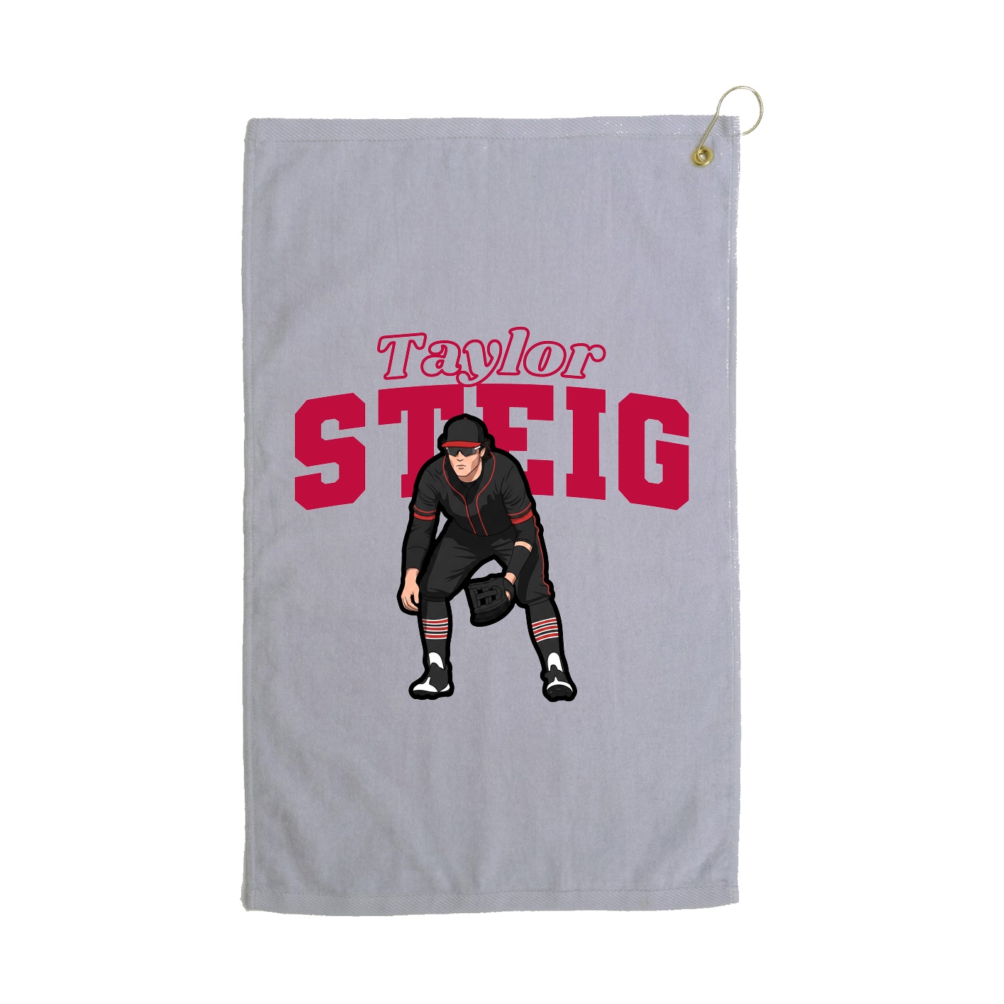 Golf Towel — Name Arch in Grey
