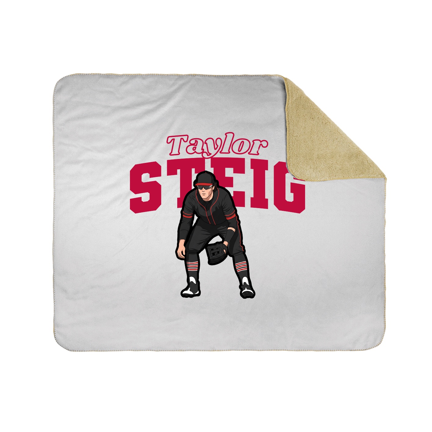 Throw Blanket — Name Arch in White