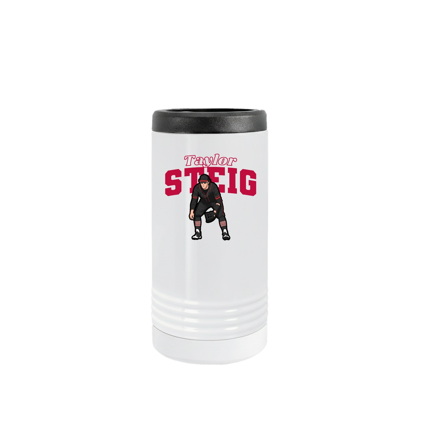 Slim Beverage Holder — Name Arch in White
