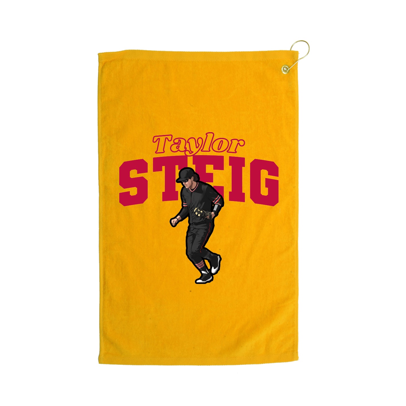 Golf Towel — Name Arch in Gold