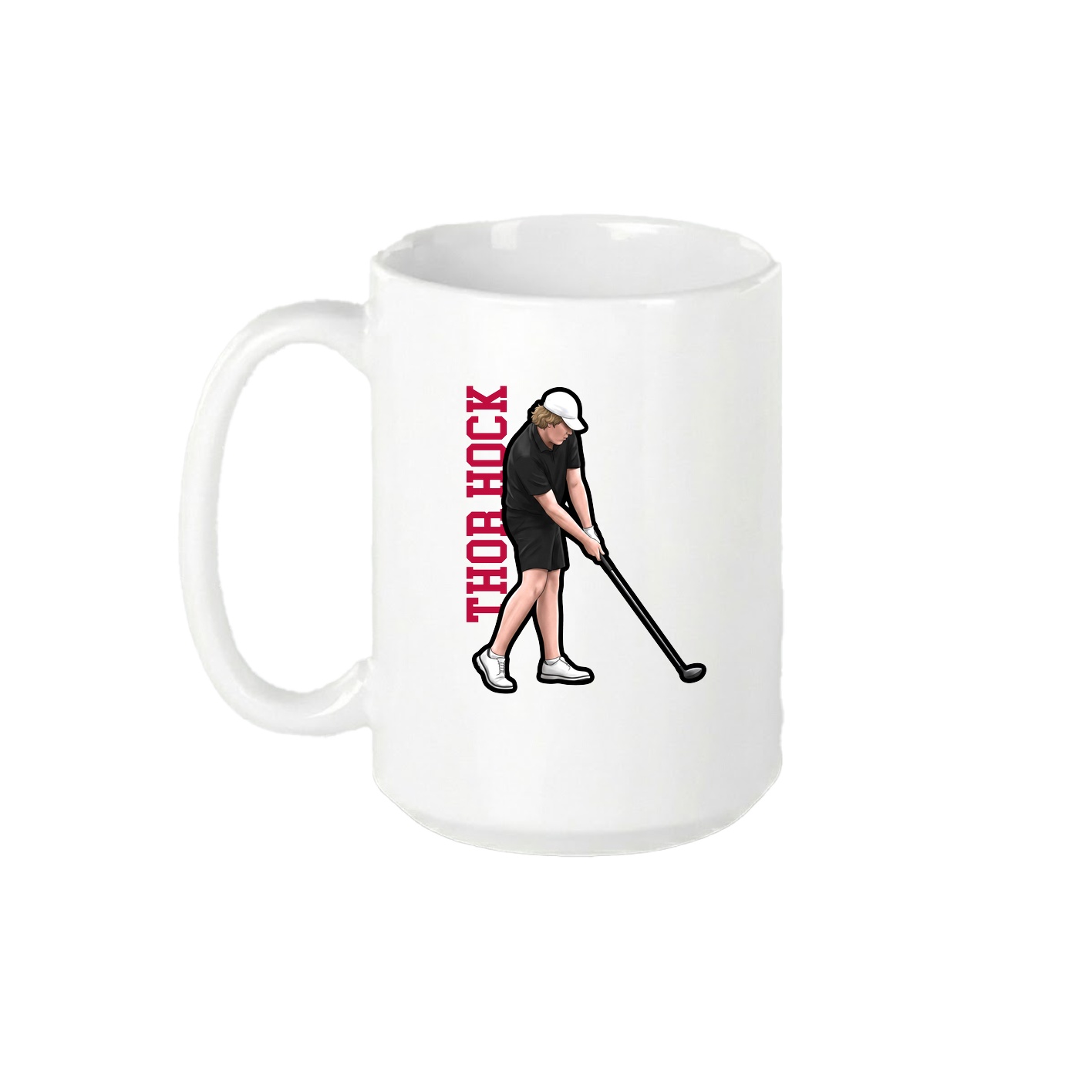15oz Coffee Mug — Name Vertical in White