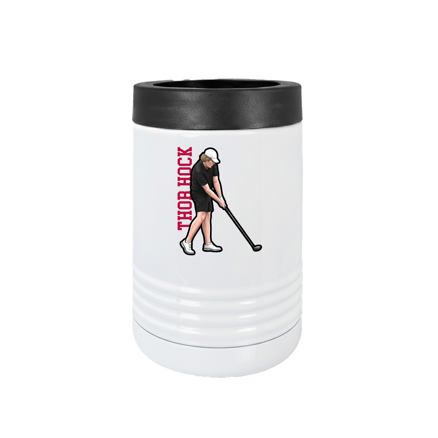 Beverage Holder — Name Vertical in White