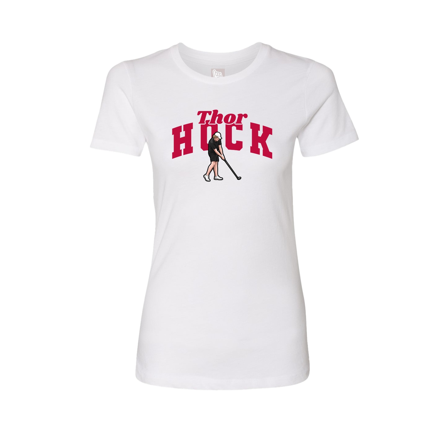 Fitted Women's Tee — Signature Arch in White