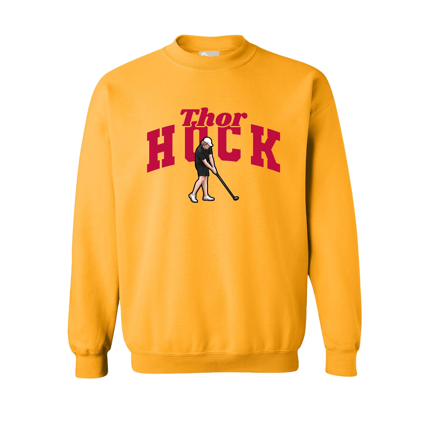 Fleece Crew — Signature Arch in Gold