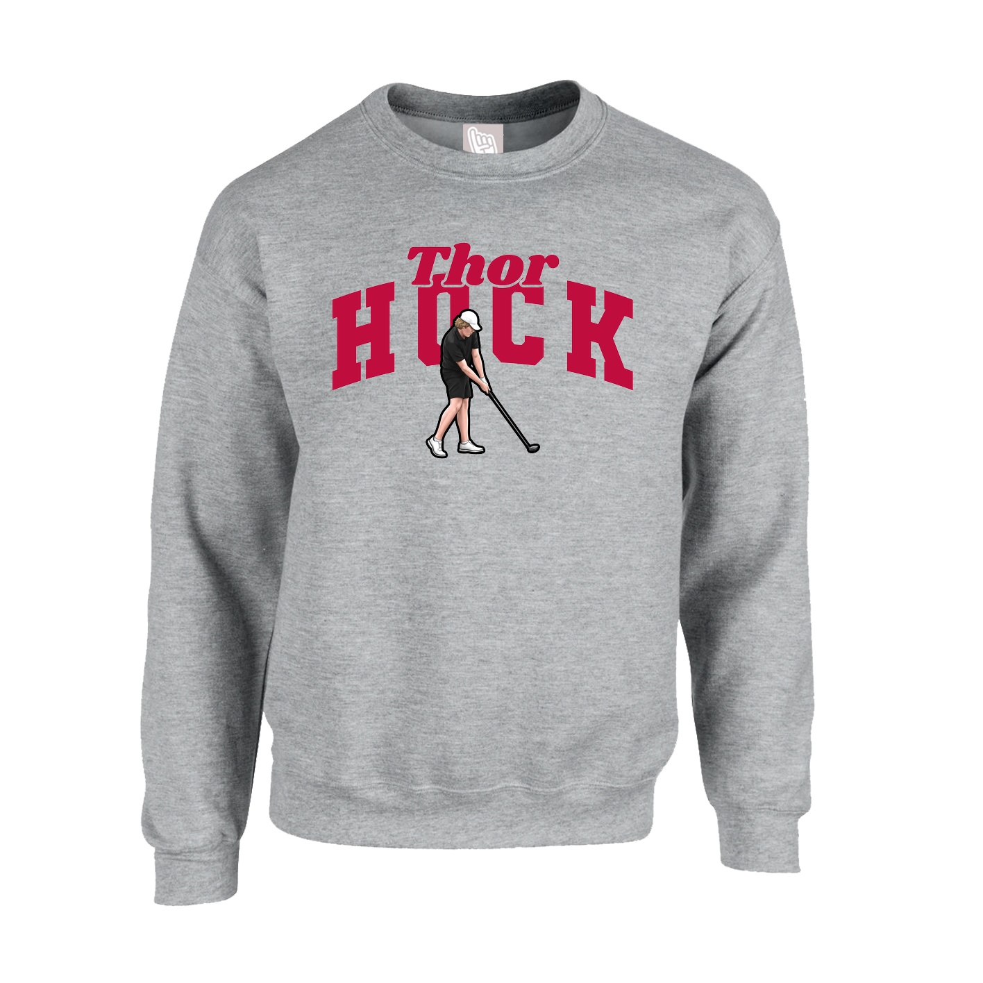 Fleece Crew — Signature Arch in Grey