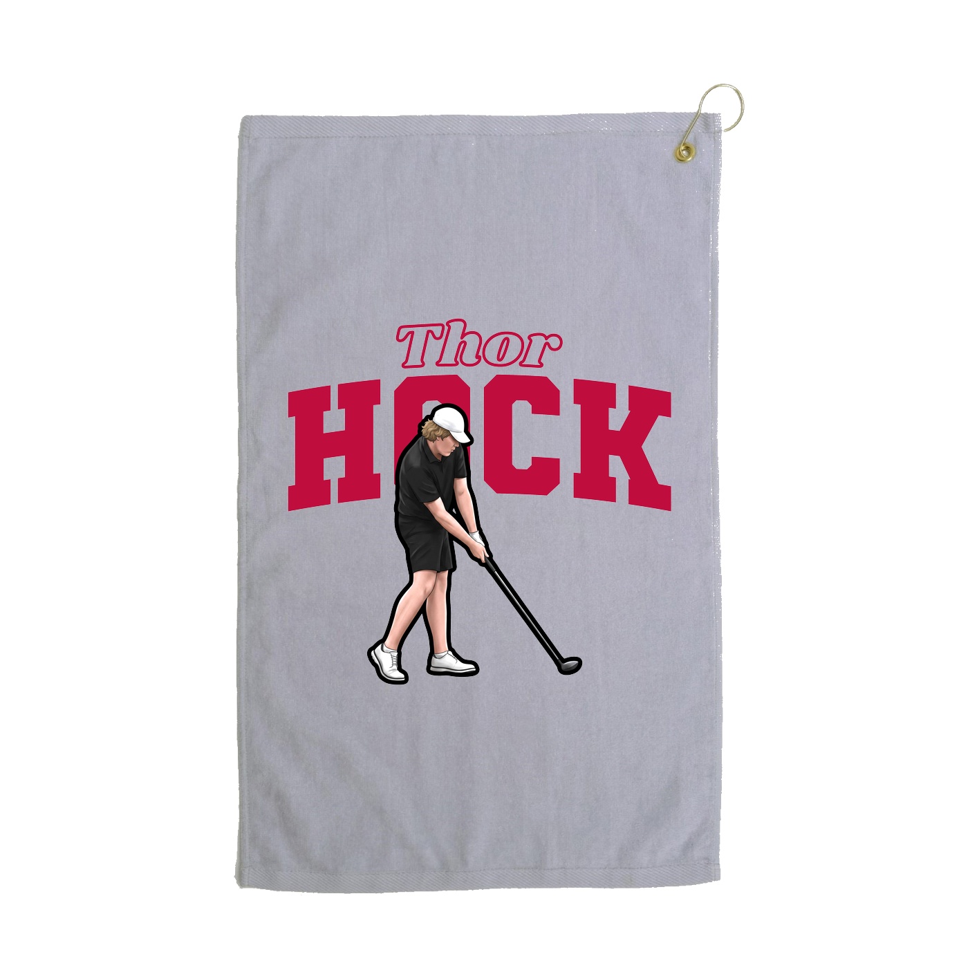Golf Towel — Name Arch in Grey